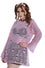 Banned BFF Mesh Long Oversized Top Goth in Lilac