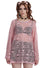 Banned BFF Mesh Long Oversized Top Goth in Pink