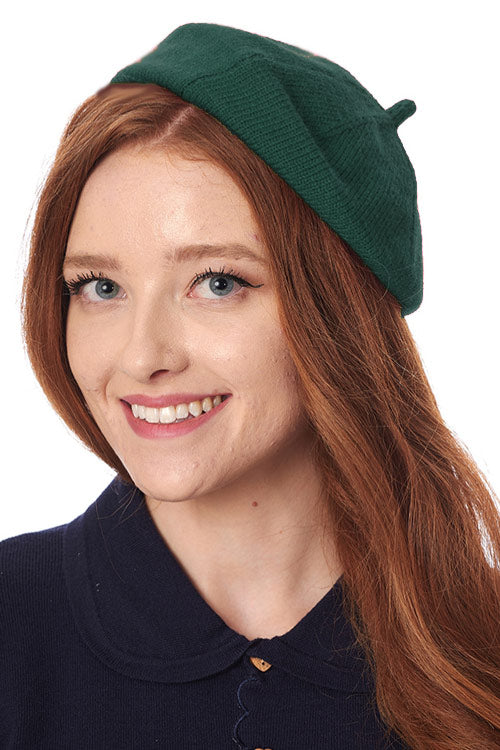 Banned Lorelei Knitted Beret in Green