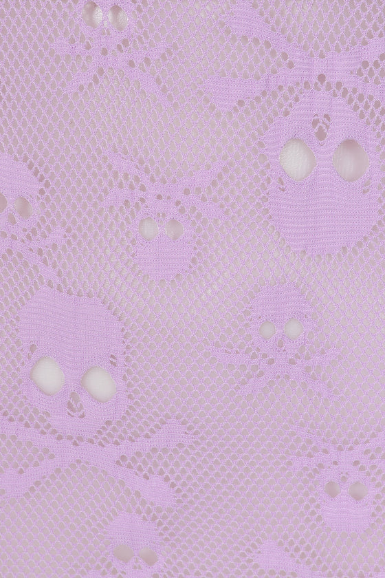 Banned Alternative BFF Mesh Long Oversized Top Goth in Lilac