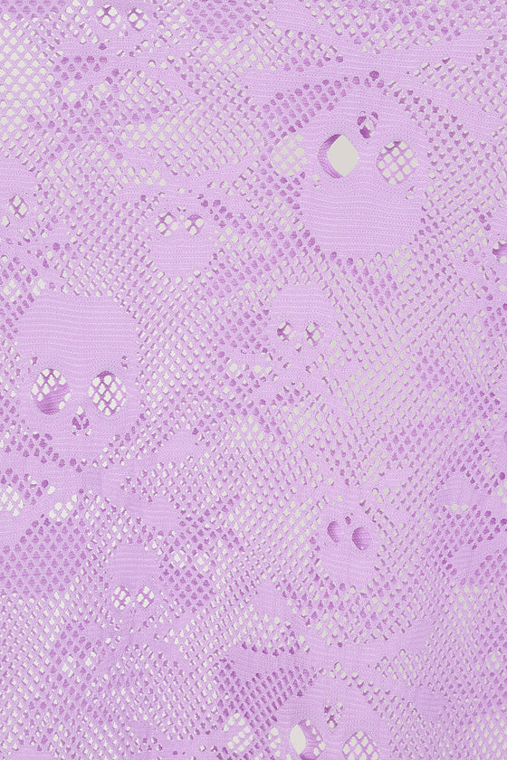 Banned Alternative BFF Mesh Long Oversized Top Goth in Lilac