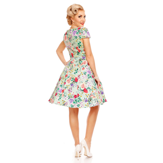 Dolly & Dotty Claudia Dress in Green Floral