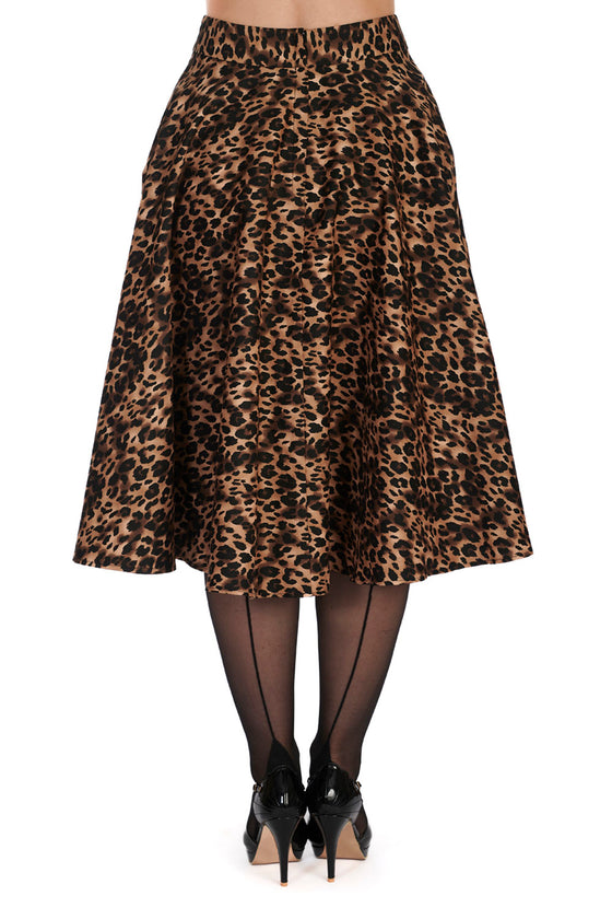 Banned Retro Cheetah Girl Swing Skirt in Leopard Print