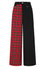 Banned Alternative Babylon Wide Leg Trousers in Black and Red Tartan