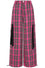 Banned Alternative Time Bomb Wide Leg Trousers in Pink Tartan