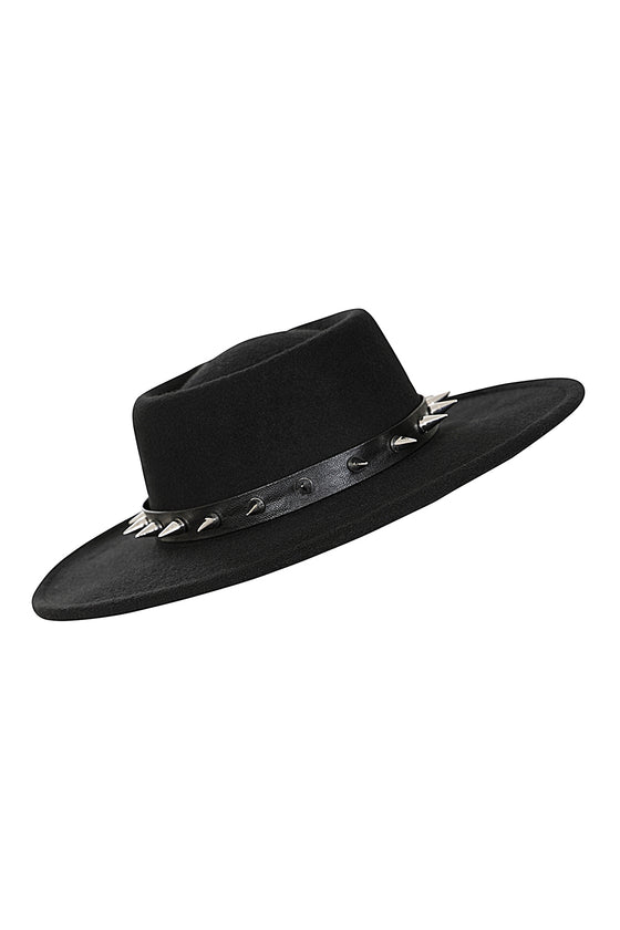 Banned Alternative Midnight Muse Spiked Fedora Brimmed Hat Witchy