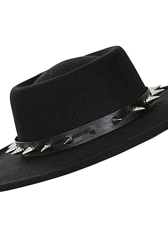Banned Alternative Midnight Muse Spiked Fedora Brimmed Hat Witchy
