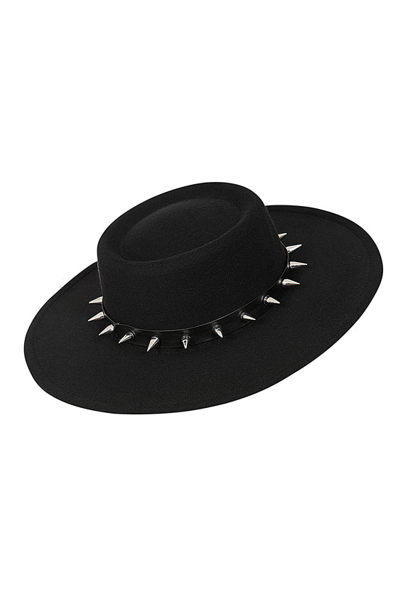 Banned Alternative Midnight Muse Spiked Fedora Brimmed Hat Witchy