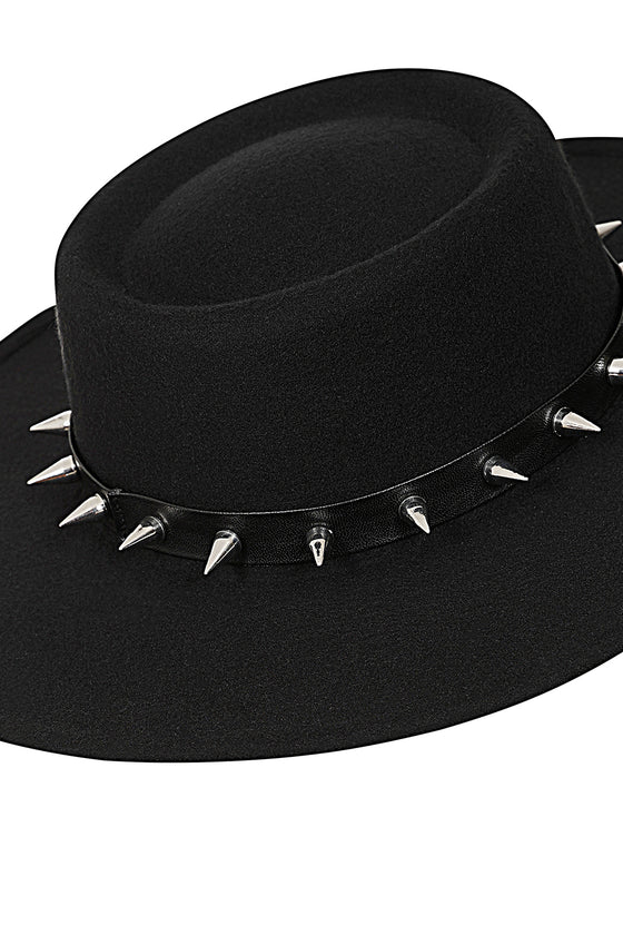 Banned Alternative Midnight Muse Spiked Fedora Brimmed Hat Witchy