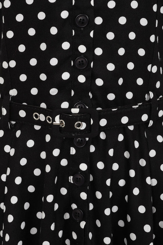 Banned Retro Bella Polkadot Shirt Midi Swing Dress with Matching Belt – Kitty Deluxe