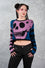 Banned Alternative Voidstar Skull Cropped Jumper Black, Lavender and Blue