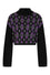 Banned Alternative Argyle Skull Cropped Jumper Black, Purple and Grey Knitted