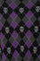 Banned Alternative Argyle Skull Cropped Jumper Black, Purple and Grey Knitted