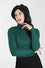 Hell Bunny Spiros Knitted Top in Dark Green