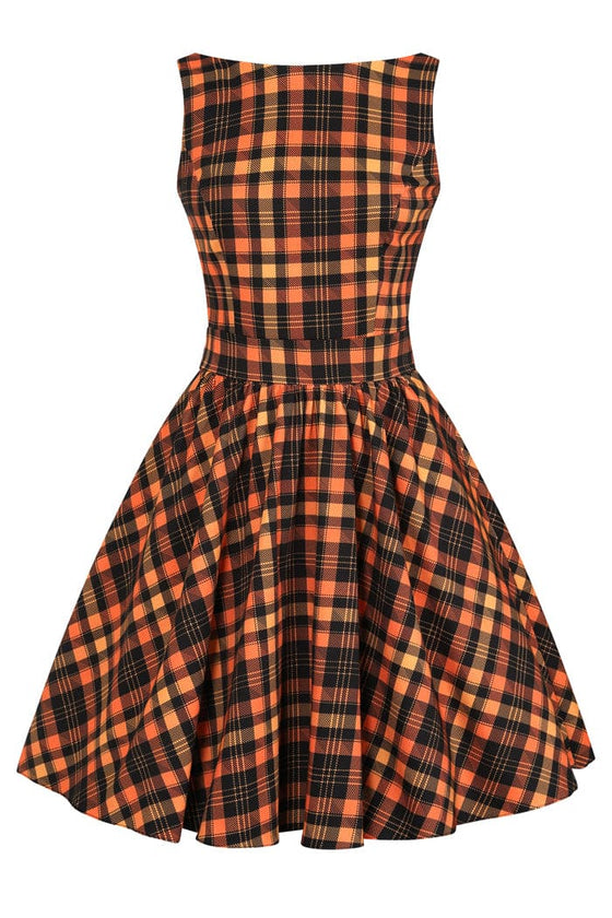 Lady Vintage Tea Dress in Halloween Tartan