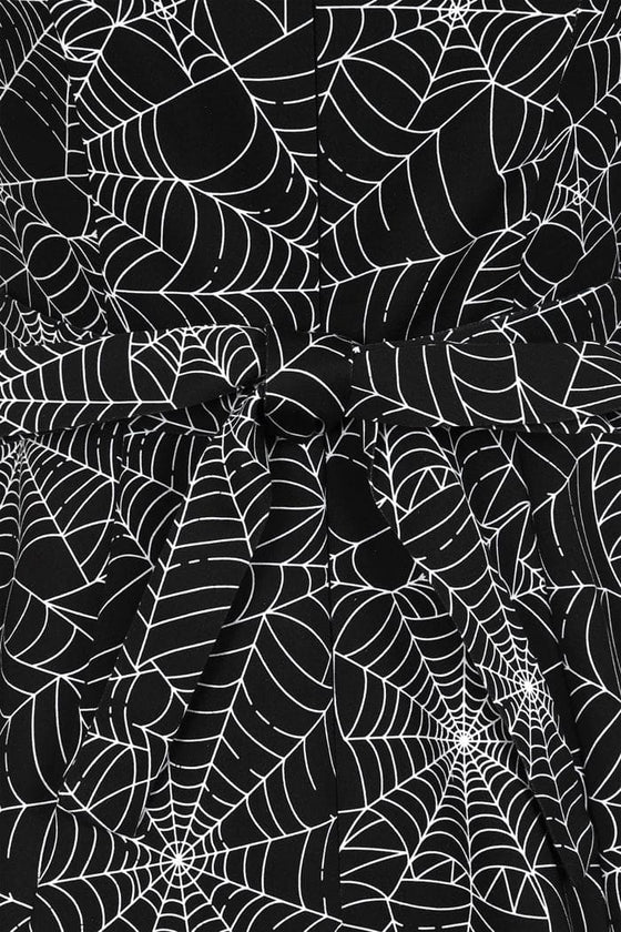 Lady Vintage Hepburn Dress in Spider Webs