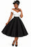 Dolly & Dotty Aisley Midi Flared Box Pleat Swing Skirt in Black