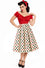 Dolly & Dotty Aisley Midi Flared Box Pleat Swing Skirt in Card Suit Print
