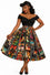 Dolly & Dotty Aisley Midi Flared Box Pleat Swing Skirt in Movie Night Print
