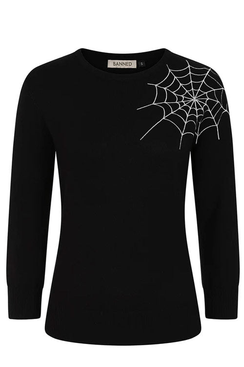 Banned Retro Alina Spiderweb Jumper Knitted Embroidered