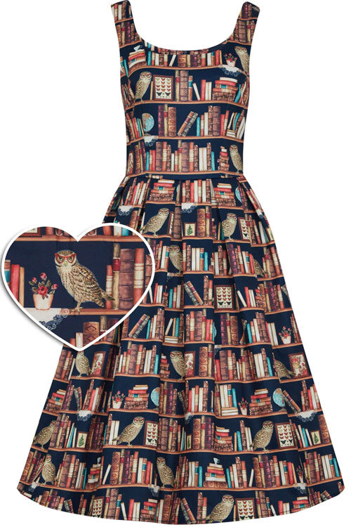 Dolly & Dotty Amanda Dress in Library Print Owl Books