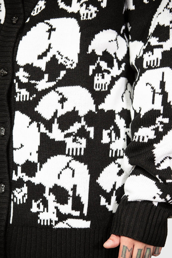 Killstar Bone Idle Oversized Cardigan Unisex Skulls