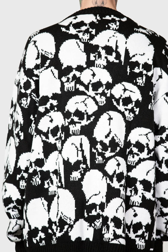 Killstar Bone Idle Oversized Cardigan Unisex Skulls