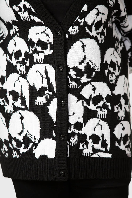 Killstar Bone Idle Oversized Cardigan Unisex Skulls