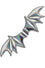 Puffy Bat Wing Hairclip Pair in Silver Hologram