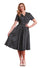 Banned Retro Bella Polkadot Shirt Midi Swing Dress with Matching Belt in Black with White Spots