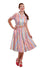Banned Retro Bella Stripe Shirt Midi Swing Dress with Matching Belt in Rainbow Colours