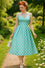 Dolly & Dotty Blaire Midi Swing Dress in Mint Green and White Polka dot