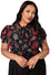 Hell Bunny Blooming Elle Sheer Blouse in Black Skull Print