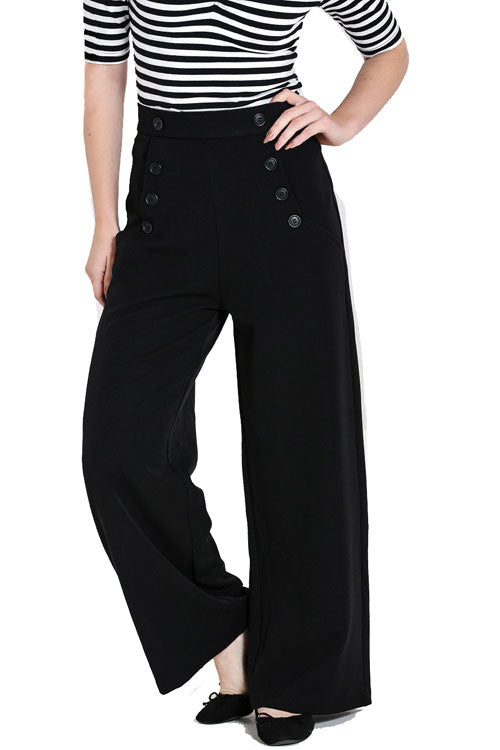 Hell Bunny Carlie Swing Trousers in Black