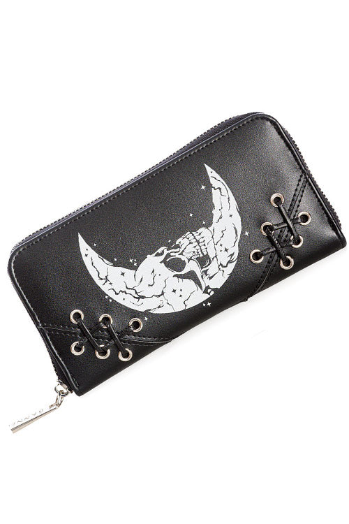 Banned Alternative Chanters Wallet Skull Moon and Lacing Detail