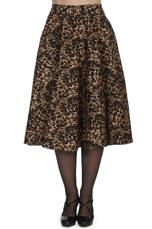 Banned Retro Cheetah Girl Swing Skirt in Leopard Print