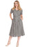 Banned Retro Cherry Check Shirt Swing Dress with Belt in Navy Gingham