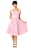 Hell Bunny Cindy Midi Knee Dress in Pink Gingham Check