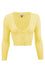 MAK Sweaters Cropped Cardigan with 3/4 Sleeves in Baby Yellow