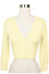 MAK Sweaters Cropped Cardigan with 3/4 Sleeves in Baby Yellow