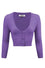 MAK Sweaters Cropped Cardigan with 3/4 Sleeves in Blueberry Purple