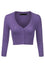 MAK Sweaters Cropped Cardigan with 3/4 Sleeves in Blueberry Purple