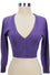 MAK Sweaters Cropped Cardigan with 3/4 Sleeves in Blueberry Purple