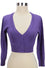 MAK Sweaters Cropped Cardigan with 3/4 Sleeves in Blueberry