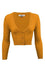 MAK Sweaters Cropped Cardigan with 3/4 Sleeves in Bronze Mustard