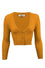 MAK Sweaters Cropped Cardigan with 3/4 Sleeves in Bronze (Mustard)