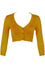 MAK Sweaters Cropped Cardigan with 3/4 Sleeves in Bronze (Mustard)