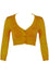 MAK Sweaters Cropped Cardigan with 3/4 Sleeves in Bronze Mustard