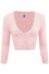 MAK Sweaters Cropped Cardigan with 3/4 Sleeves in Blush Pink