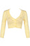 MAK Sweaters Cropped Cardigan with 3/4 Sleeves in Baby Yellow